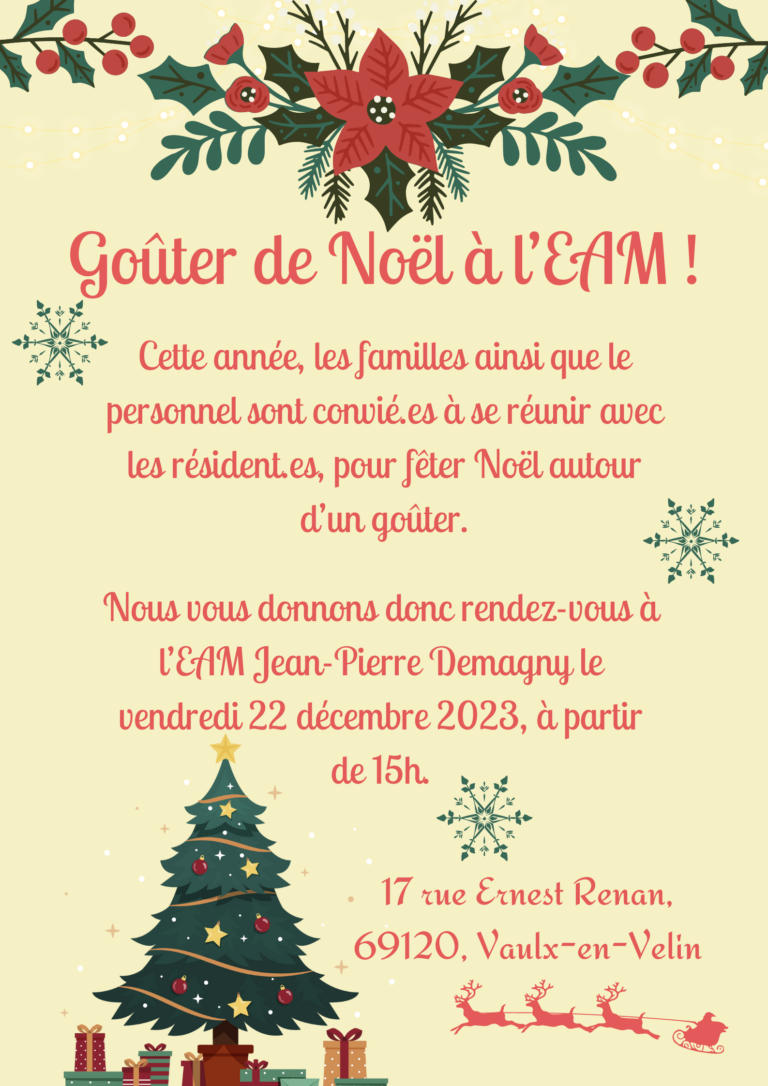 Invitation à un goûter de Noël ! EAM JEANPIERRE DEMAGNY